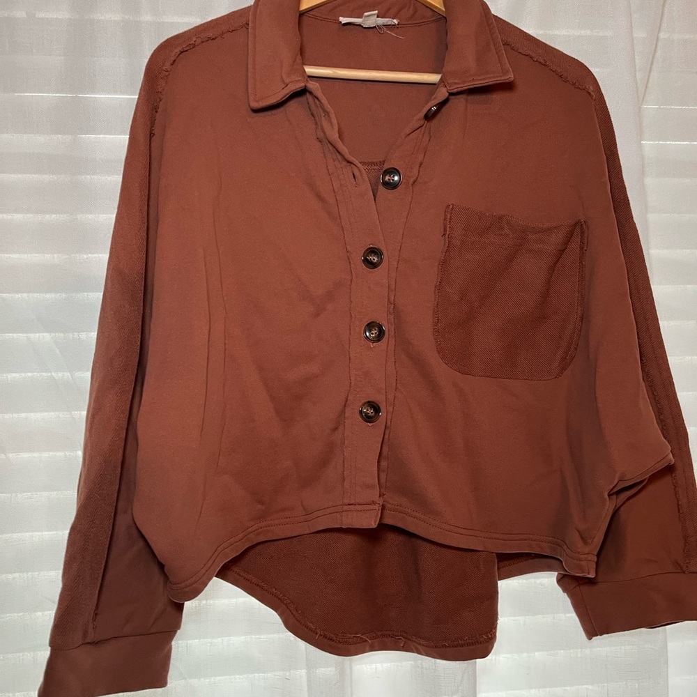 Listicle Rust Button-Up Shirt